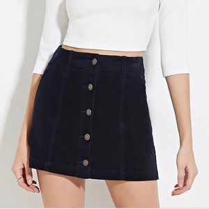 Black button down skirt